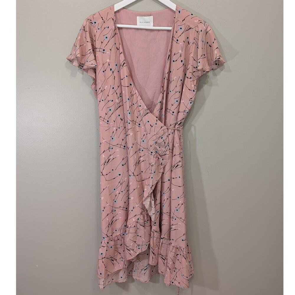 Ella Sanders Silk Wrap Dress CottageCore Fairy Garden Brunch Shower - Size M
